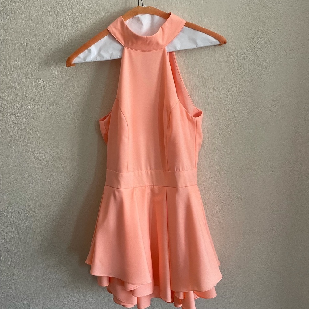 NWOT - Lulu’s Dress Rehearsal Peach Skater Dress - Picture 3 of 11